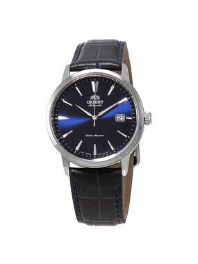 NWT Orient Automatic Blue Dial Blue Leather Men's Watch